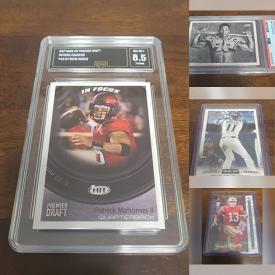 MaxSold Auction: This online auction features sports trading cards such as Mahomes II, O’Neal, Bird, Jordan, Ohtani, Payton, Staubach, Theismann, Babe Ruth, Aaron, Yastrzemski, Brady, Crosby, Favre, Gretzky, Jeter, Woods, Montana, McDavid, Marner, Trout, Allen, Ryan, and much, much, more!!!