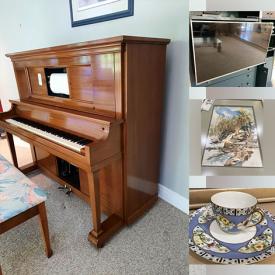 MaxSold Auction: This online auction includes Heintzman player piano, NIB IKEA lanterns, 48” Panasonic TV, vintage lamps, framed art, Viking fridge, Wi-Fi cameras, Bose electronics, Belleek, Aynsley and Limoges china, area rugs, kitchenware, and more!