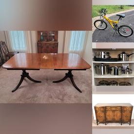 MaxSold Auction: This online auction includes fine china, crystal ware, Royal Doulton, Limoges, furniture such as vintage china cabinet, wooden hutch, dining room table and chairs, reclining sofa, and shelving units, glassware, bicycles, outdoor tools, Christmas decor, vintage toys, and more!