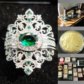 MaxSold Auction: This online auction features display cabinets, sewing machine, fashion  jewelry, world coins, novelty gold flakes, cloisonne items, clay tea set, proof coins, collector spoons, and much, much, more!!
