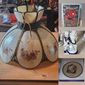 MaxSold Auction: This online auction features video game systems & games, sports trading cards, comics, DVDs, steins, teacup/saucer set, board games, vinyl records, vintage slag glass lamp, toys, baby clothes, collector plates, decanters, costume jewelry,  S & P shakers, BMP, and much, much, more!!