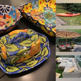 MaxSold Auction: This online auction features Mexican pottery, bar stools, teacup/saucer sets, kayaks, patio furniture, pet products, wooden wine barrel, mirrors, aquarium, leather sofa, area rug, Sid Dickens tiles, stand mixer, and much, much, more!!