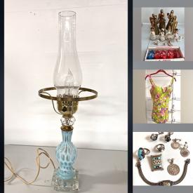 MaxSold Auction: This online auction features art glass, vintage Pyrex, Fenton glass, depression glass, Carnival glass, California pottery, Tom Clark gnomes, thimbles, costume jewelry, Jadite, milk glass, vintage clothing, fabric, live plants, and much more!