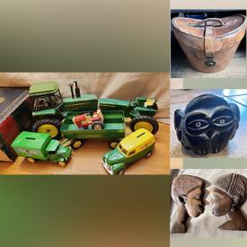 MaxSold Auction: This online auction features stoneware jugs, wood carvings, beauty appliances, John Deere toys, decanters, art pottery, perfume bottles, RC helicopter, Toby mug, antique sewing machine, Mexican pottery, vintage Noritake dish, decorative plates, and much, much, more!!!