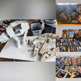 MaxSold Auction: This online auction includes Star Wars memorabilia such as 12 inch figures, dolls, vintage Tatooine skiff, Black Series figures, cards, VHS tapes, comics, magazines and others, He-Man, WWE, LoTR, Star Trek, Evil Dead and other figures, board games, Ps3 games, 80700 telescope, Mego Micronauts cruiser, Super Nintendo remake, Blu-Rays, vintage Jack-O-Lantern blow mold and much more!