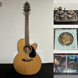 MaxSold Auction: This online auction includes a Takamine G series guitar, Primrose silverplate tea set, trading cards, decor, comics, vintage cameras, coins, bills, seasonal decor and much more!