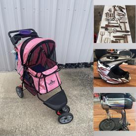 MaxSold Auction: This online auction features pet products, fishing gear, laptops, antique tools, wicker furniture, area rugs, pop culture trading cards, vintage bottles, motorcycle helmet, vinyl records, costume jewelry, TV,  wood carvings,  stand mixer, vintage saddle, toys, and much more!