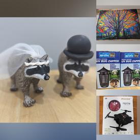 MaxSold Auction:   -This online auction features diamond & gemstone ring, inflatable dingy, toys, silk scrolls, earbuds, pet products, beer steins, new beauty products, tapestries, shoes, watch, new jewellery, RC helicopter, computer accessories, drone, and much, much, more!!! 