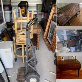 MaxSold Auction: This online auction includes a storage unit containing Ballard Design bar stools, bedframe, snowboard, buffet, china cabinet, curio cabinet, seasonal decor, Boyds bears and more!