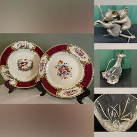 MaxSold Auction: This online auction features vintage porcelain figurine, vintage collector plates, antique metal minis, fabric, Ott light, pewter sculpture, E. A. Barnes LE lithograph, and much more!!