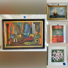 MaxSold Auction: This online auction includes Hummel figures, needlepoint art, oil on canvas paintings, watercolor paintings, by Lillian Carpenter, Lillian Vernon and others, Eveline Roberge print, signed poster and more!