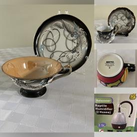 MaxSold Auction: This online auction includes vintage Dragonware, espresso set, nativity set and other seasonal decor, reptile humidifier, wall sconces, Villeroy and Boch, Mikasa tea set, Cutty Sark bottle, wall art, vases, vintage Limoges, Meerschaum pipe, lapel pins, perfume bottles, Pan Acoustic guitar, accessories, clothing and more!