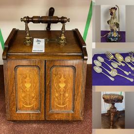 MaxSold Auction: This online auction features Toby jugs, Sadler tea set, antique oil lamps, designer coats, power tools, antique coal scuttle, ladies\' shoes, vinyl records, jewelry, chandelier, toys, Legos, teacup/saucer sets, art glass, carnival glass, bar table, area rugs,  and much, much, more!!