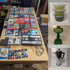 MaxSold Auction: This online auction features video game consoles & games, vintage kitchen tools, art glass, Fenton glass, art pottery, decanter, vintage Pyrex, stoneware jugs, green Jasperware, Annalee dolls, action figures, Shaker ladder back chairs, pop culture collectibles, first-day covers, marbles, vinyl records, and much more!