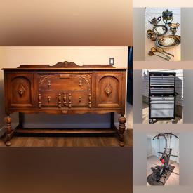 MaxSold Auction: This online auction includes furniture such as a queen sized bed, dressers, dining room hutch, tool chests, and others, scaffold, ladder, power tools, Bowflex exerciser, First Alert office safe, kitchenware and more!