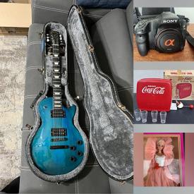 MaxSold Auction: This online auction includes vintage Coca Cola memorabilia, vintage Fisher Price phonograph, Strawberry Shortcake dolls, vintage Barbie dolls and other toys, fishing gear, outdoor tools, Tempo treadmill, hockey sticks, scooters, DVDs, games, brass wall decor, Sony surround sound, Sony camera equipment, Playstation 2 and video games, Hockey memorabilia, Rode NT-1 microphone, 1993 Gibson guitar and more!
