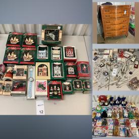MaxSold Auction: This online auction includes collectibles such as ceramic thimbles, Hallmark ornaments, Disney collectibles, antique decor, vintage kaleidoscopes, Limoges and Wedgwood, dishware, costume jewelry, vintage cherry dressers, antique books, vintage toys, framed art, and much more!