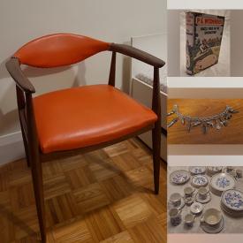 MaxSold Auction: This online auction includes sterling silver jewelry, Royal Doulton, furniture such as MCM oak desk, teak MCM chair, wood stools, and pre 1870 captain’s dresser desk, First Edition books, dishware, copper ware, silverplate, fossils, Lego and more!