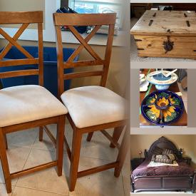 MaxSold Auction: This online auction includes furniture such as wall unit, patio chairs, wooden tables, tall chairs, recliner sofa, dining table and media cabinet, Blu-Rays, DVDs, lamps, small kitchen appliances, Bowflex training system, handbags, electronics and much more!