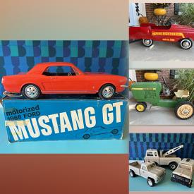 MaxSold Auction: This online auction includes vintage pedal cars, vintage Tonka toys, depression glass, mid century Murano glass, crystal ware, pottery, Herman Miller models, vintage tools, and more!