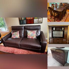 MaxSold Auction: This online auction includes framed art, furniture such as living room set, dressers, dining room set, night stands, and side tables, 52” TV, lamp, small kitchen appliances, home decor and more!