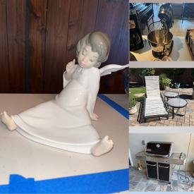 MaxSold Auction: This online auction features art glass, Lladro figurine, barware, CDs, small kitchen appliances, upright piano, exercise equipment, desks, refrigerator, patio furniture, BBQ grill, printer, wicker trunk, bar stools, yard tools, and much more!