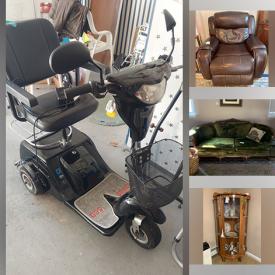 MaxSold Auction: This online auction includes furniture such as curio cabinets, Lane chest, Dauphine Kent-Coffey bed, dresser, electric recliner, accent chair, buffet server, cabinets, lift chair, metal cabinet and others, planters and other garden supplies, ladder, Speed 500 scooter and other mobility aids, Schwinn bike, tools, decor, stoneware, Walbrzych, Royal Norfolk and other china, kitchenware, small kitchen appliances, dolls, wall art, snowglobe, rugs and much more!