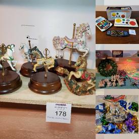 MaxSold Auction: This online auction features antique side table, water bells, art glass, carvings, power tool, MCM stemware, Shiva figurine, carousel horses, ashtrays, tower heater, vintage Bradley dolls, and much, much, more!!!