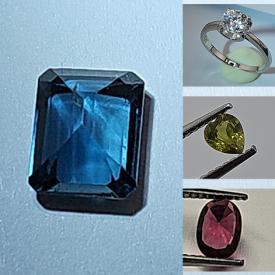 MaxSold Auction: This online auction loose gemstones such as topaz, sapphire, rubies, diopsides, emeralds, opals, garnets, quartz, aquamarine, peridots, carnelian, topaz, citrines, malachite, and moissanite ring, emerald ring, quartz ring, and much, much, more!!!