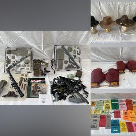 MaxSold Auction: This online auction includes vintage boxing gloves, concert tickets, basketball passes and other ephemera, sculpture, GI Joe items, car models, pipes, hats, jewelry and more!