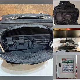 MaxSold Auction: This online auction features Macbook laptop, laptop carrying cases, sit-stand workstation, first aid cabinets, flash drives, D-link switch and much more!