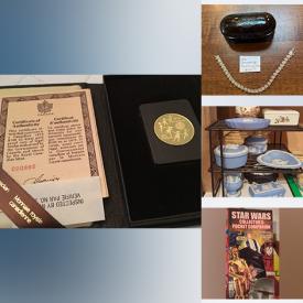 MaxSold Auction: This online auction includes Canadian coins, silk scarves, duck decoys, oil lamps, vintage books, glassware, holiday decor, vintage Coke machine, FireKing kitchenware, antique sideboard, Hotpoint refrigerator, wood cabinets, LP records, fine china and much, much more!