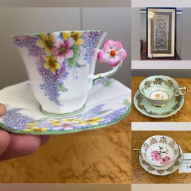 MaxSold Auction: This  Charity/Fundraising Online Auction features teacup/saucer sets, Art Deco lampshades, vintage baskets, art glass, Chinese art tapestry, vintage clothing, Fiestaware, and much, much, more!!!