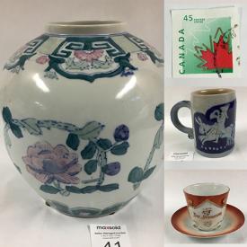 MaxSold Auction: This online auction features art glass, hand-blown stemware, vintage bottles, carved sculpture, art pottery, coins, vintage ginger jar, stamps, Russian nesting dolls, vintage GUND bears, crystal decanters, teacup/saucer sets, vinyl records, drawing table,  and much, much more!!