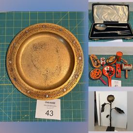 MaxSold Auction: This online auction features vintage sewing machine, sewing notions, fabric, thimbles, costume jewelry, charm bracelets, brass art sculpture, art glass, Roseville vases, jadeite,  and much more!