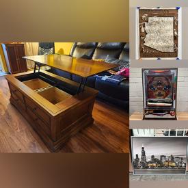 MaxSold Auction: This online auction includes vintage glassware, collector plates, sports jerseys, collector cards, wall art, Dakine snowboard, headphones, Lenox decor, books, solid wood lift top coffee table, scrapbooking materials, costume jewelry, new Hydration backpack, and much more!
