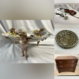 MaxSold Auction: This online auction features coin, Elvis memorabilia, snuff bottles, cloisonne items, guitar,  wristwatches, diamond engagement rings, cinnabar lacquer items, pipes, Chinese teapots, Chinese scrolls, Toby jugs, area rugs, Royal Doulton figurines, vintage Portmeirion dishes, original Caleb Keene paintings, ukeleles, violins, novelty teapots,  international china, teak bookcase, and much, much, more!!
