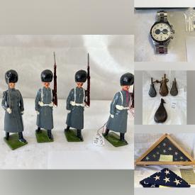 MaxSold Auction: This online auction features cast iron figurines, military buttons, military hats & buckles, watches, military metals & insignia, Star Wars collectibles, sports collectibles, lion statues, HD helmets & accessories, catchers gear, and much more!