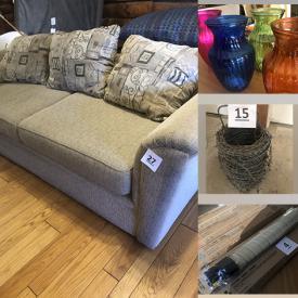 MaxSold Auction: This online auction features rattan loveseat, print toner, standing scale, counter height chairs, standing desk, rims, electric fence supplies, couch, file cabinets, suit jackets, and much more!!