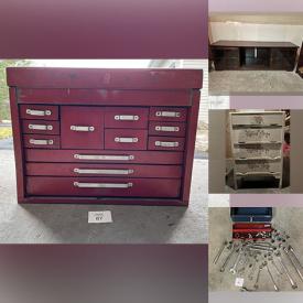 MaxSold Auction: This online auction features NIB guitar, storage organizer, home electronics, cubby shelf, tea cart, dolphin collectibles, leather faces, yarn, antique skis, desks, hardware, power & hand tools, tool boxes, toys, garden supplies, hope chest, jewelry, room divider, and much, much, more!!