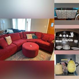 MaxSold Auction: This online auction includes 46” Sony TV, furniture such as side tables, file cabinets, entertainment center, four piece sectional, futon, electric adjustable desk, shelving units and patio sets, lamps, Kenmore washer, Electric Admiral dryer, kitchenware, home decor, glassware, small kitchen appliances, books, office supplies and more!