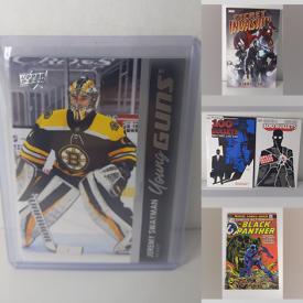 MaxSold Auction: This online auction includes sports trading cards such as Topps, O-Pee-Chee, and Upper Deck, Marvel, DC, and Image comics, hardcover books, GI Joe figures, vintage Pokémon cards, vintage Star Wars and WWF figures, vintage comic magazines and much more!