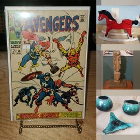 MaxSold Auction: This online auction features comics, sports trading cards, board games, joysticks, pet products, carnival glass, perfume bottle, costume jewelry, steins, BMP, collector plates, soapstone ashtray, toys, vintage figurines, wine racks, salt & pepper shakers, and much, much, more!!