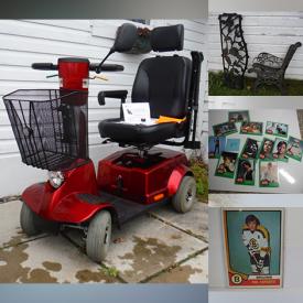 MaxSold Auction: This online auction includes a Fortress mobility scooter, decorative metal star, Cavan Township map and other wall art, bench parts, accessories, magnifying light, horse decanters, wool, work shirts, Playstation and games, trading cards, Elvis and other vinyl records, Garfield memorabilia, cassette tapes, coins, vintage Simpson figures, talking watch and many more!