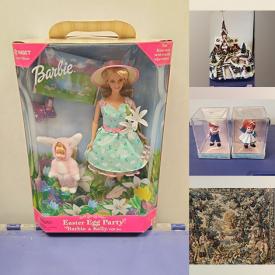 MaxSold Auction: This online auction includes Christmas, Easter, Thanksgiving and other seasonal decor, plates, Belgium tapestry, Barbies, TY Beanie Babies, Waterford crystal, Madame Alexander figurines and more!