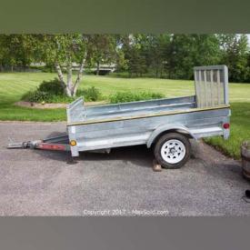 MaxSold Auction: This online auction features Marathon trailer, exercise equipment, patio heater, tools, collectibles, treadmill, sentry safe, books, sports accessories and equipment, decor, artwork, mobility cart and much more!