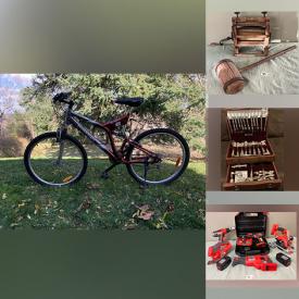 MaxSold Auction: This online auction includes tabletop pinball game, small kitchen appliances, CDs, antique wooden chairs, crystal ware, Raleigh bicycle, children’s toys, Christmas decor, power tools, DVDs, PS3, books and more!