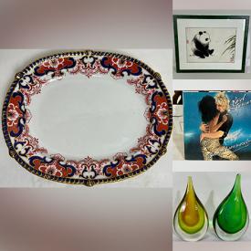 MaxSold Auction: This online auction features vinyl records, vintage jewelry, teacup/saucer sets, stoneware crock, Art Deco table lamp, Indonesian carved face mask, art glass, perfume bottle, coins, art pottery, vintage buttons, Mexican pottery, sports trading cards, carnival glass, Boyds bears, and much, much, more!!