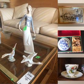 MaxSold Auction: This online auction features Lladro figurines, couch, loveseat, glass ashtrays, teacup/saucer sets, small kitchen appliances, sofa beds, MCM headboard/nightstands, Asian art, MCM bookcases, vintage books, desks, hand tools, wheelchair, home health aids, area rug, and much, much, more!!