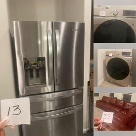 MaxSold Auction: This online auction includes Whirlpool refrigerator, Samsung smart washer and dryer, women’s footwear, glassware, dishware, furniture such as dresser and vanity sets, bar stools, leather red sectional and bedframes, small kitchen appliances and more!